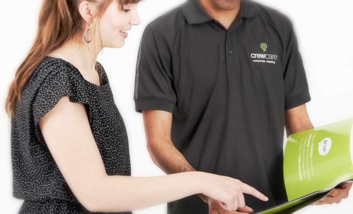 Crewcare team members in a conversation