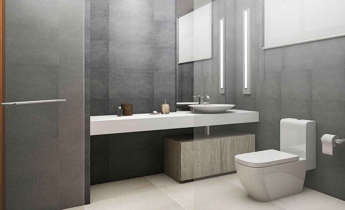 Corporate bathroom setting