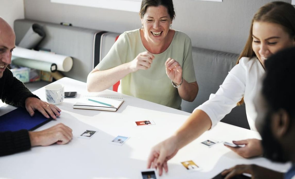 Employees in a bright hygienic office