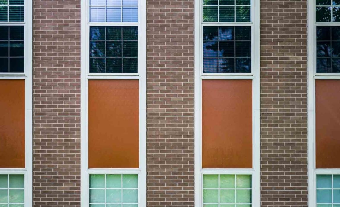 School cleaning building wall