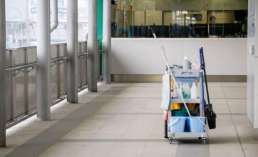 Commercial cleaning supplies for a commercial setting