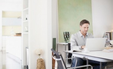 WFH employee in his home office