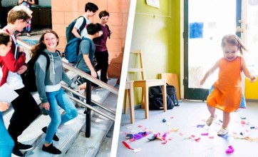 Cleaning classrooms in kindergarten and high school